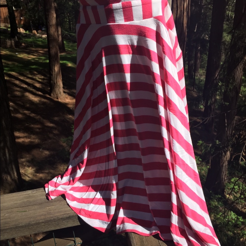 Bebe dusty rose and white striped halter sun dress - Picture 6 of 12